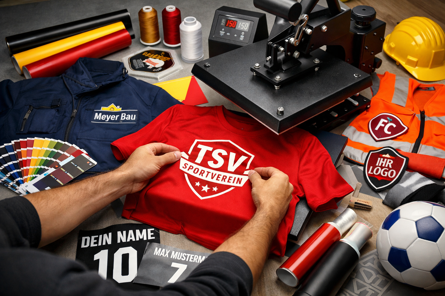 cveredelung von teamsport und workwear